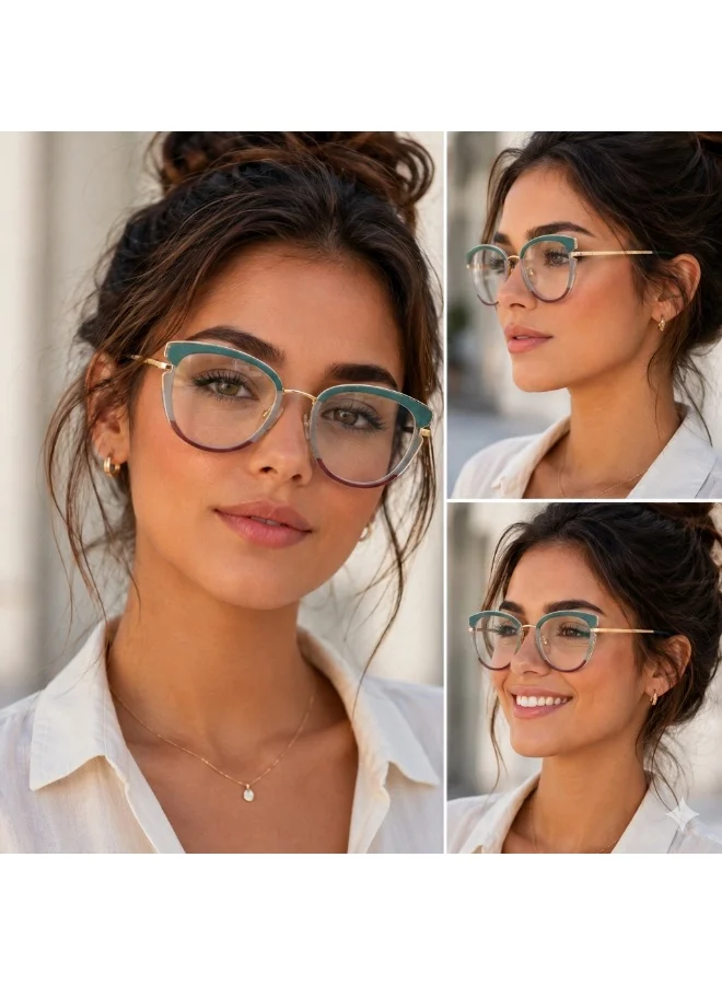 Thugfit  Photochromic Photogrey Cat Eye CP Arms Anti Blue Light Blocking Eyeglasses Optical Frame Eye Glasses for Women for Women | Best Price UAE