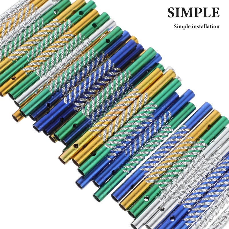 Assorted Color 41 Pcs Wind Chime Making Kit Aluminum Tubes Pre Drilled Holes with Strings - Image 4