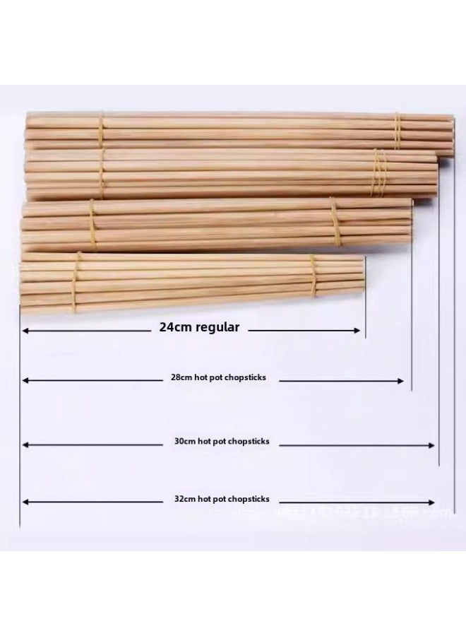 Carbonized Knotless Bamboo Chopsticks Public Chopsticks Hotel Chopsticks Catering Take-out Lunch Set With Chopsticks-Specifications:6.5*6*24 Carbonized Belt Section (Square One 3600 Double)  - Image 4