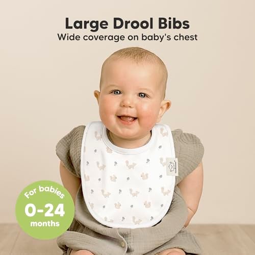 KeaBabies 8Pack Organic Baby Bibs for Boys Girls Soft Cotton Drooling and Teething Bibs for Baby Girl Boy Extra Absorbent Easy To Clean Put On for Toddler Newborn Infant 024 Months Prairie - Image 3