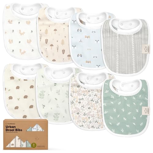 KeaBabies 8Pack Organic Baby Bibs for Boys Girls Soft Cotton Drooling and Teething Bibs for Baby Girl Boy Extra Absorbent Easy To Clean Put On for Toddler Newborn Infant 024 Months Prairie - Image 1
