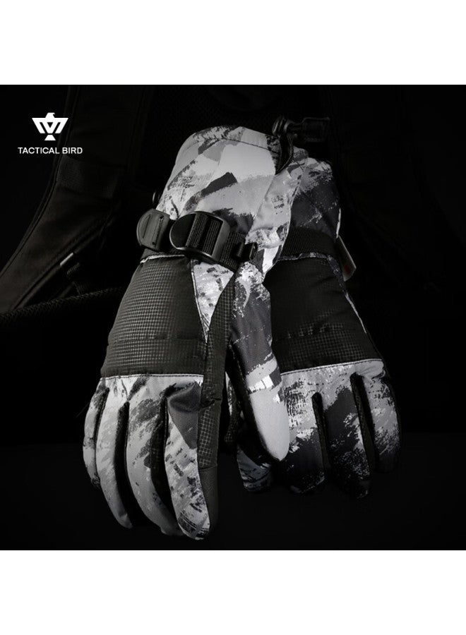 Tactical Bird Zhanshuniao Winter Thickened Warm Ski Gloves For Men, Large Size, For Northeast, Cycling, Electric Bike, Cold Protection - Image 3