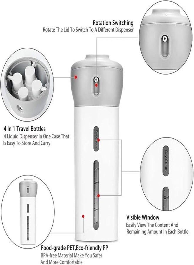Prostuff.in® 4-in-1 Refillable Travel Bottles Set - Leakproof Toiletry Dispenser for Shampoo, Lotion, Body Wash - TSA Approved Compact Travel Container (Multicolor) - Image 5