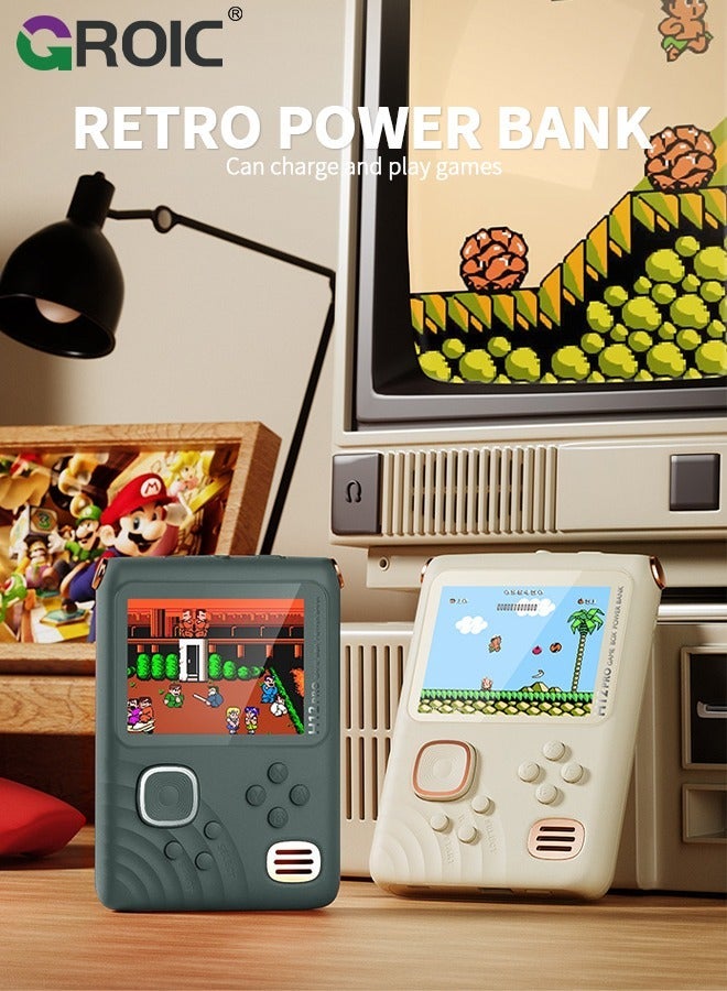 GROIC Green Handheld Game Console, 3.5 Inch IPS Screen with 6000mAh Battery, Linux System RK3326S Chips Portable Retro Nostalgic Built-in TF Card 8000+ Classic Games - Image 3