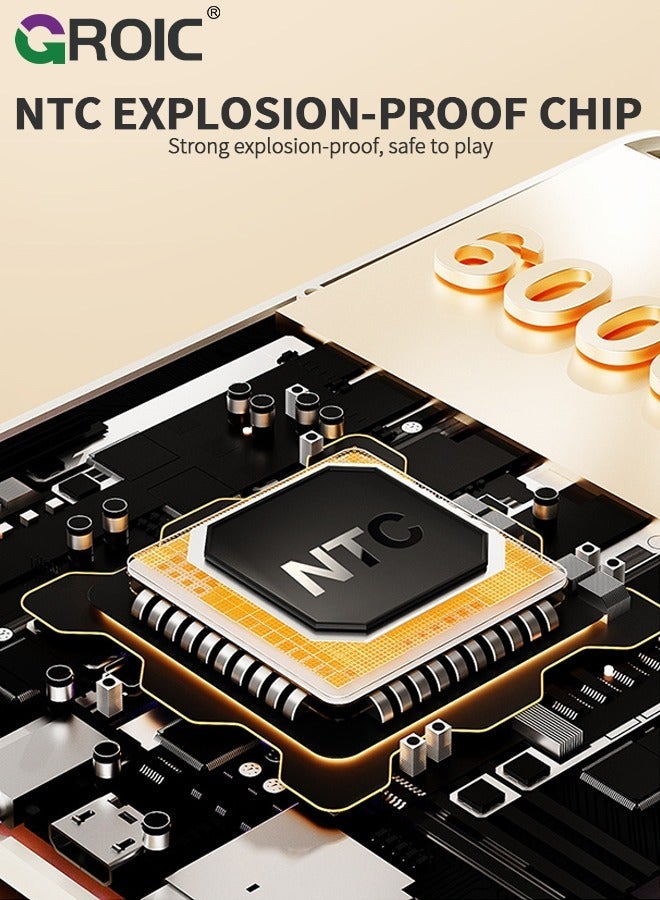 GROIC Green Handheld Game Console, 3.5 Inch IPS Screen with 6000mAh Battery, Linux System RK3326S Chips Portable Retro Nostalgic Built-in TF Card 8000+ Classic Games - Image 4