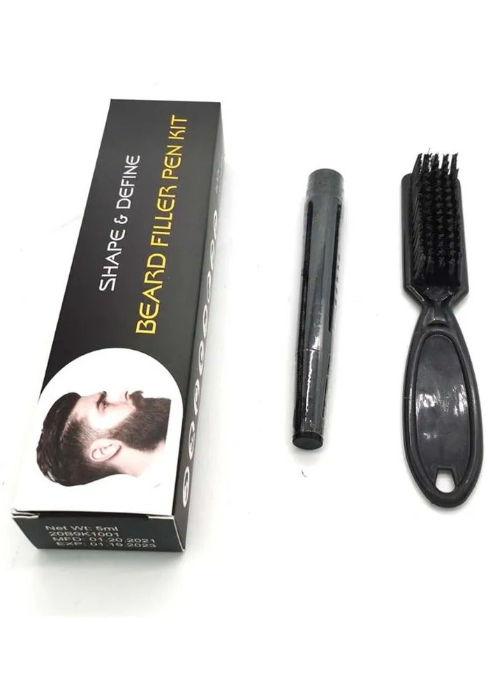 ماركة غير محددة Beard and Hair Definer Pen Beard Definer Brush for Shaping and Coloring Black  - Image 3
