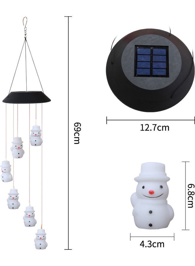 NIBEMINENT LED Snowman Style Solar Wind Chime Lamp Multicolour 69cm - Image 5