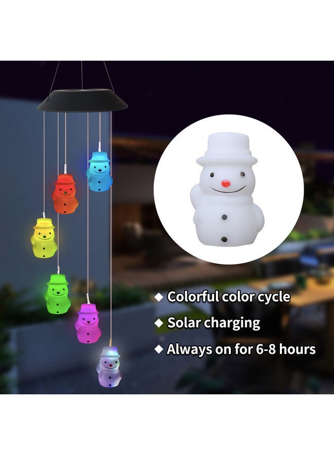 NIBEMINENT LED Snowman Style Solar Wind Chime Lamp Multicolour 69cm - Image 3