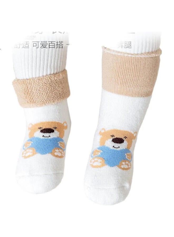 9I9 Baby Socks For Spring And Autumn, Newborn Floor Socks, Terry Cloth, 5 Pairs, A155 Mengku, 0-1 Year Old - Image 2