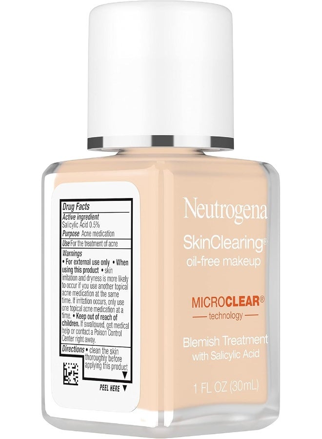 Neutrogena Skinclearing Oil-Free Acne And Blemish Fighting Liquid Foundation With Salicylic Acid Acne Medicine, Shine Controlling, For Acne Prone Skin, 30 Buff, 1 Fl. Oz - Image 2
