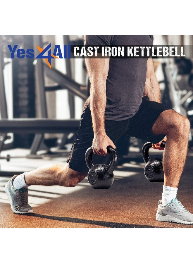 Yes4All Kettlebells Set 15 20 lbs Weight Cast Iron for Dumbbell Weights Exercises, Gym, Fitness, Full Body Workout Equipment Push up, Grip and Strength Training - Image 2