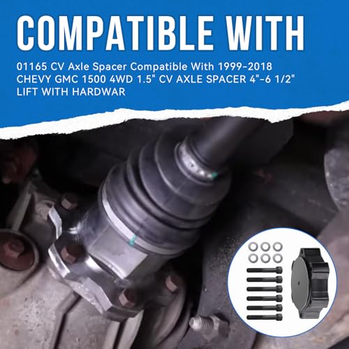SeDeplacer 01165 CV Axle Spacer With Hardwar Fits for 1999-2018 GM 1500 Trucks (For Silverado & Sierra 1500 4WD w/ 4-6.5" BDS Lift) ONLY fit trucks equipped with a BDS IFS lift kit - Image 2