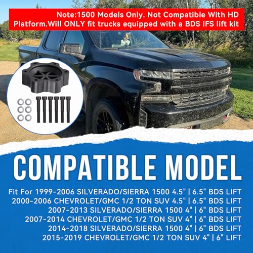 SeDeplacer 01165 CV Axle Spacer With Hardwar Fits for 1999-2018 GM 1500 Trucks (For Silverado & Sierra 1500 4WD w/ 4-6.5" BDS Lift) ONLY fit trucks equipped with a BDS IFS lift kit - Image 4