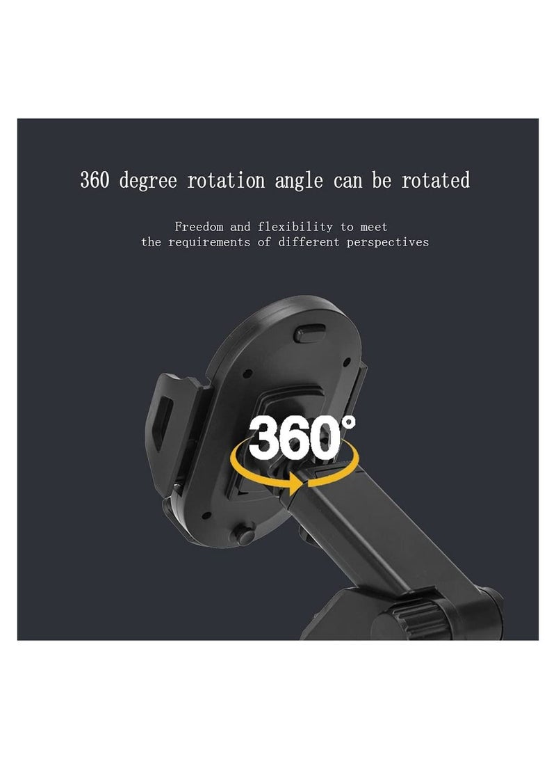 Phone Holder for Car Phone Mount, Long Arm Suction Cup Holder Phone Mount for Car, Dashboard Windshield Air Vent Hands-Free Clip for All Phones - Image 2