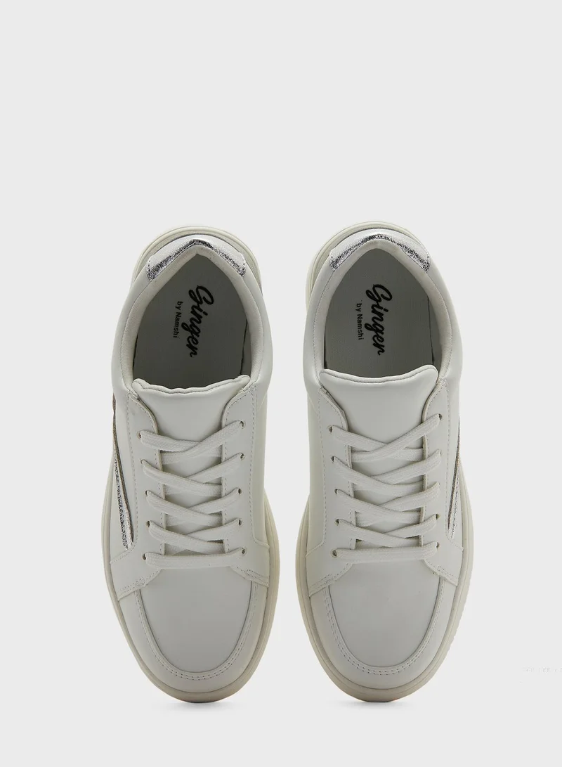 Ginger Metallic Detail Stacked Sole Sneaker