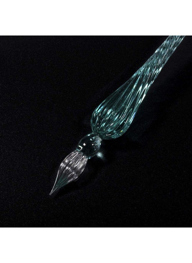 molshine - Handmade Glass Dip Pen Crystal Calligraphy Pen Signature Dipped Pen For Artist Women Men Teens,Writing Drawing Decoration Gifts (Ice Green) - Image 1