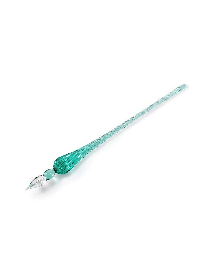 molshine - Handmade Glass Dip Pen Crystal Calligraphy Pen Signature Dipped Pen For Artist Women Men Teens,Writing Drawing Decoration Gifts (Ice Green) - Image 1