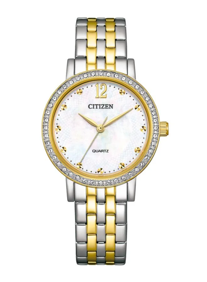 CITIZEN Women's Stainless Steel with Two-Tone Gold Plating CITIZEN L May Bells Mini Watch EL3104-54D - 32 mm