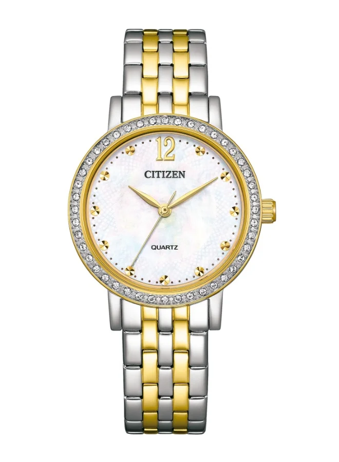 CITIZEN Stainless Steel with Two-Tone Gold Plating Analog Watch EL3104-54D - 32 mm