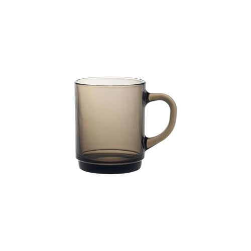 Duralex® Versailles Sepia (Brown) Tempered Glass Mugs | 260ml Set of 6 | Ultra-Resistant, Stackable Coffee & Tea Mugs | Microwave & Dishwasher Safe | Giftable Mug Set - Image 1