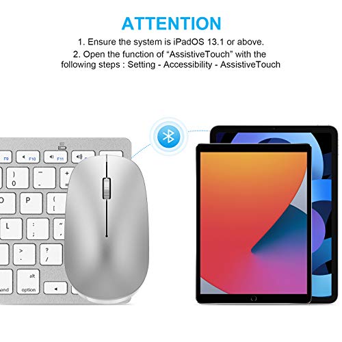 SPARIN Wireless Bluetooth Keyboard and Mouse for iPad A16 11th 10th Generation iPad Air 1311 inch iPad Pro 1312911 inch iPad 9th 8th Gen iPad mini 7th 83 inch Above iOS13 Silver White - Image 3