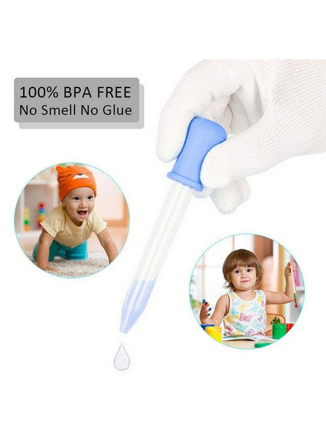 HiMo HiMo 10 Pack Liquid Pipettes Droppers Silicone 5ml Clear Medicine Eye Dropper for Kids with Bulb Tip & Clean Brush for Candy Mold, Gummy Bear, Gelatin Maker, Oil Science, Crafts Projects (10 Colors) - Image 3