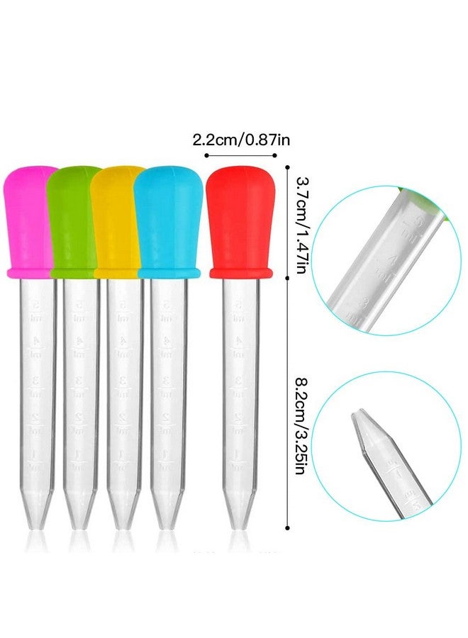 HiMo HiMo 10 Pack Liquid Pipettes Droppers Silicone 5ml Clear Medicine Eye Dropper for Kids with Bulb Tip & Clean Brush for Candy Mold, Gummy Bear, Gelatin Maker, Oil Science, Crafts Projects (10 Colors) - Image 4