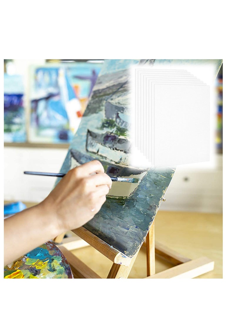 SYOSI Canvases for Painting Cotton Painting Canvas Panels Canvas Boards for Painting Drawing Art Supplies for Oil Paint Acrylic Paint Gouache Watercolors Hobby Painters, StudentsKids 8 Pack - Image 1