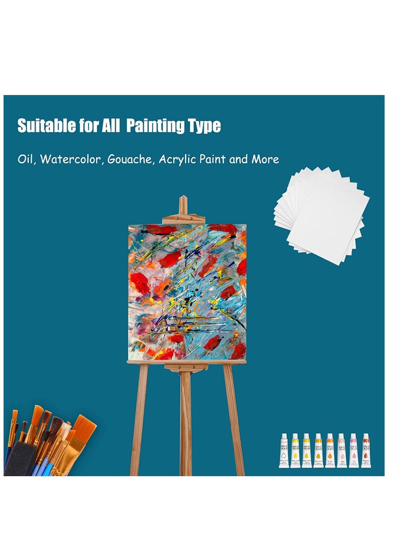 SYOSI Canvases for Painting Cotton Painting Canvas Panels Canvas Boards for Painting Drawing Art Supplies for Oil Paint Acrylic Paint Gouache Watercolors Hobby Painters, StudentsKids 8 Pack - Image 2