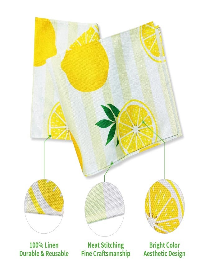 Rotumaty Lemon Table Runner Kitchen Decor - Yellow and White Stripes Lemon Table Decorations Summer Spring Seasonal Home Decor for Dining Table Farmhouse Party 13 × 72 Inch - Image 3