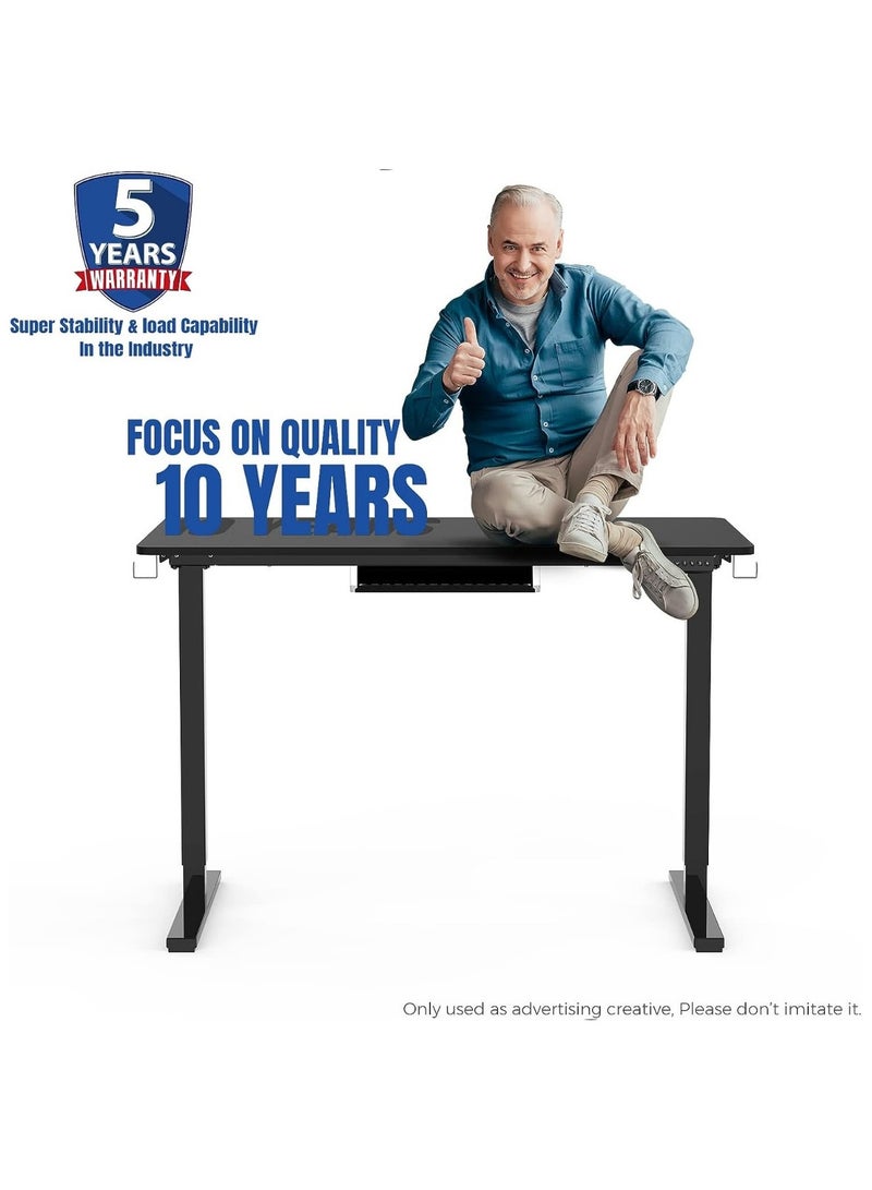 Flexispot مكتب كهربائي قائم بارتفاع قابل للتعديل من Flexispot E1 مع سطح مكتب من الفولاذ الثقيل ذو مرحلتين وإطار أسود وسطح مكتب أسود - Image 2