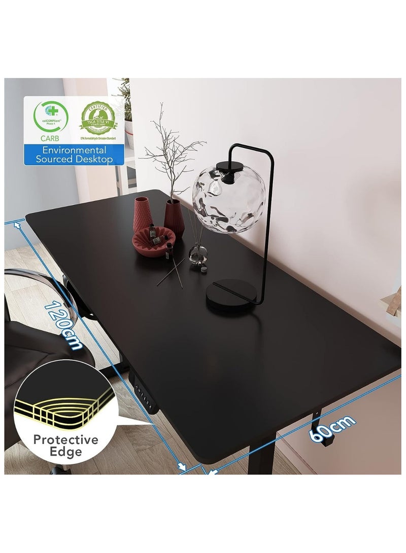 Flexispot مكتب كهربائي قائم بارتفاع قابل للتعديل من Flexispot E1 مع سطح مكتب من الفولاذ الثقيل ذو مرحلتين وإطار أسود وسطح مكتب أسود - Image 4