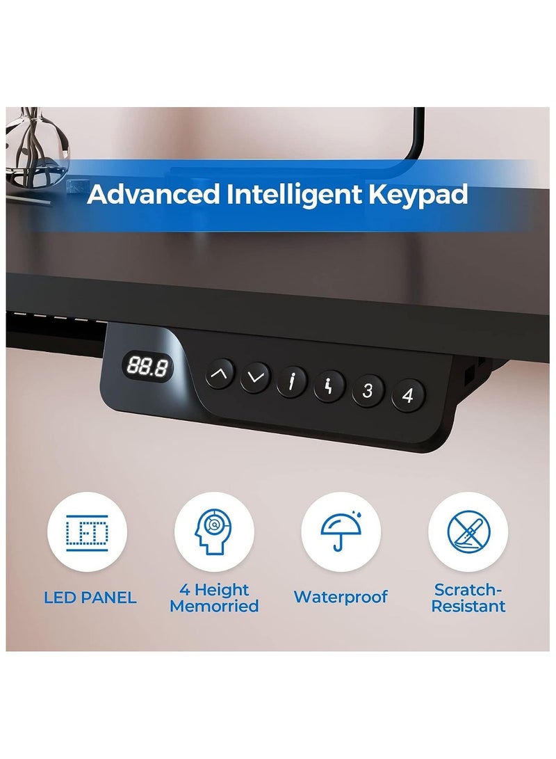 Flexispot مكتب كهربائي قائم بارتفاع قابل للتعديل من Flexispot E1 مع سطح مكتب من الفولاذ الثقيل ذو مرحلتين وإطار أسود وسطح مكتب أسود - Image 5