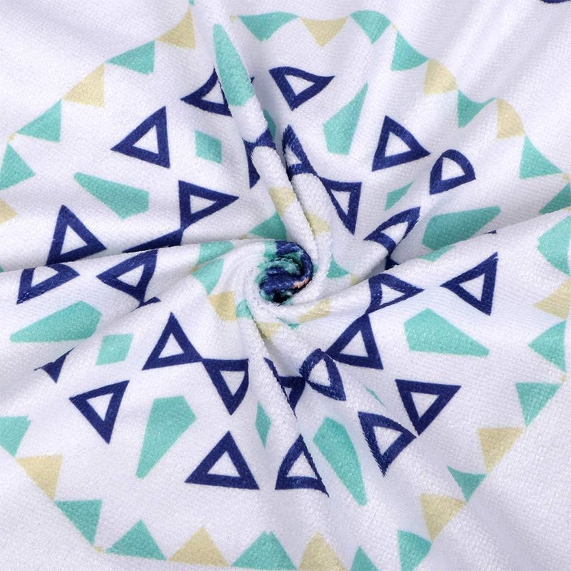 klarako Round Beach Towel Blanket, Quick Dry Beach Towel 2020 Summer Fashion Elements Beach Towels with Tassels Ultra Soft Super Water Absorbent Beach Throw60 X 60 Inch - Image 3