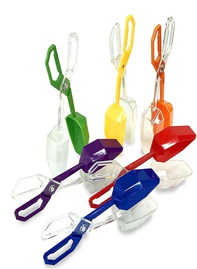 Skoolzy Jumbo Rainbow Tongs 6 Piece Set - Fine Motor Skills Handy Scoopers Rainbow Color Sorting Toys Bug Insect Catcher Small Toys Scooper Sensory Learning Tools Skill Development for Kids - Image 1