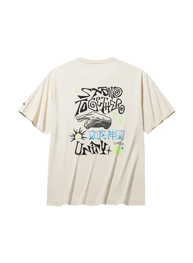 ANTA ANTA  KAI Unisex Loose White Basketball SS Tee