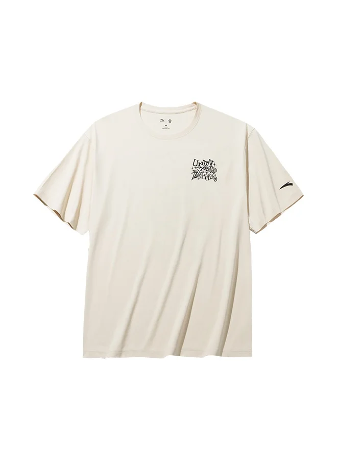 ANTA ANTA  KAI Unisex Loose White Basketball SS Tee