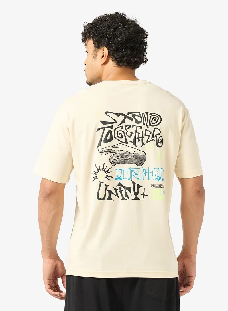 انتا تي شيرت كرة سلة فضفاض بأكمام قصيرة للجنسين