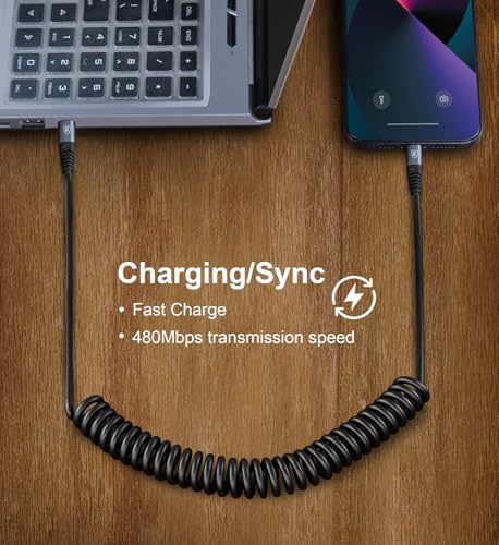KIYODA USB C to Lightning Cable 3FT 2Pack, Coiled iPhone Charger Fast Charging for Car [Apple MFi Certified] Short USBC iPhone Cord Compatible with iPhone14/13/12/11 Pro Max/XS MAX/8/Plus/iPad/CarPlay - Image 5