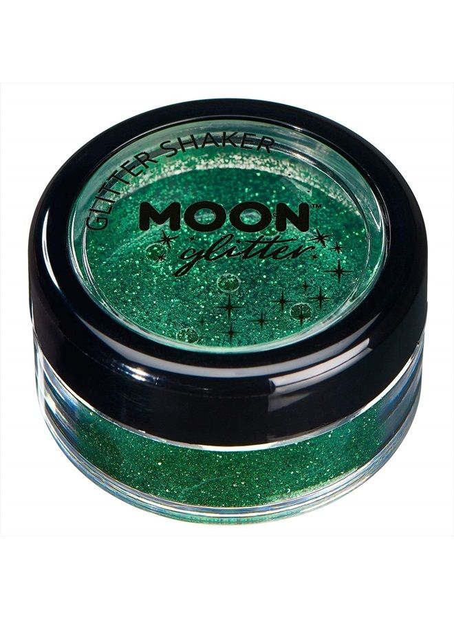 Moon Glitter Fine Glitter Shakers 100% Cosmetic Glitter for Face, Body, Nails, Hair and Lips - 0.17oz - Green - Image 1