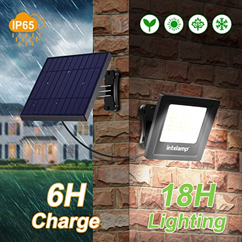 intelamp 4400mAh Solar Flood Lights, 2 Pack Outdoor Solar Security Light Dusk to Dawn Auto On/Off IP65 Waterproof Solar Powered Lights for Porch, Balcony, Yard, Garage, Barn, Garden - Image 4