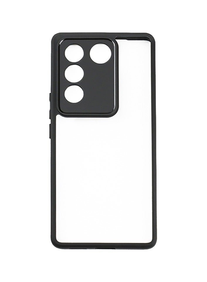 Case Cover Shockproof Hard PC Back Soft TPU Frame Anti-yellowing Slim Protective Cover Compatible with Vivo V27 / S16 (Clear) - Image 3