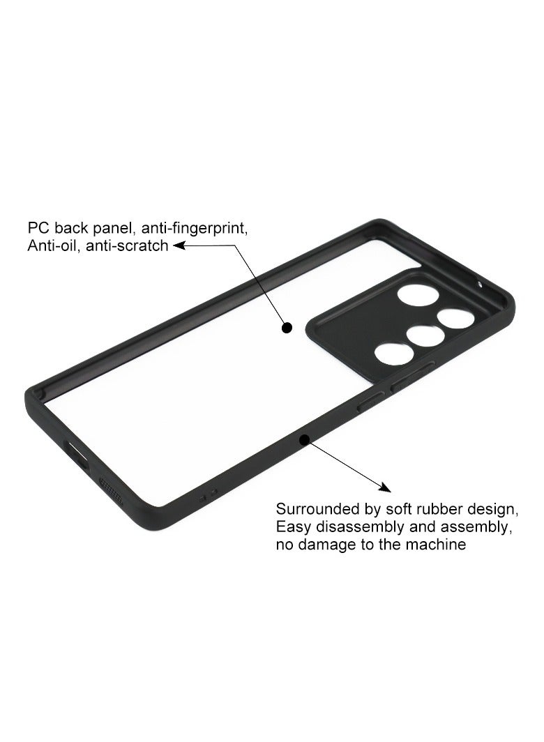 Case Cover Shockproof Hard PC Back Soft TPU Frame Anti-yellowing Slim Protective Cover Compatible with Vivo V27 / S16 (Clear) - Image 4