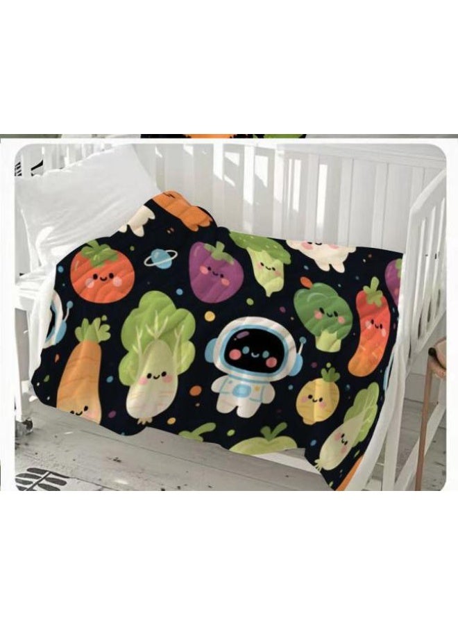 عام بطانية رقيقة من الفانيلا الكرتونية للأطفال أو الطلاب (دافئة ومريحة ومناسبة للنوم والألعاب) 100 سم * 150 سم - Image 1