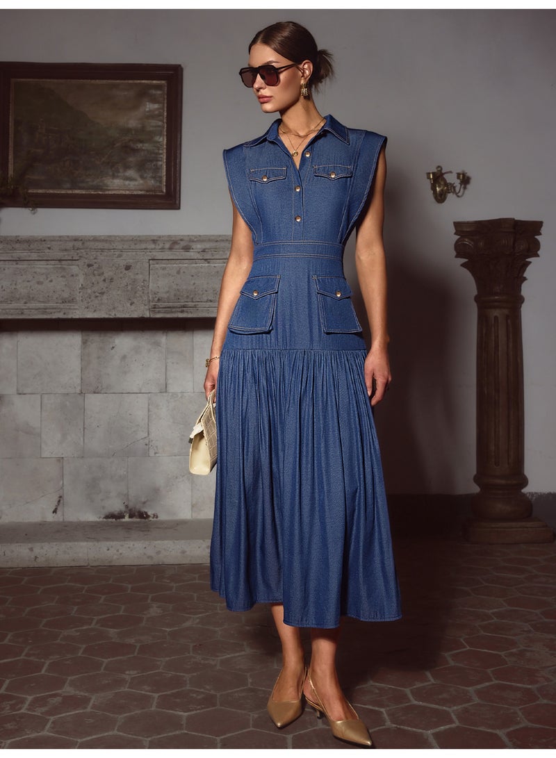 سيمبلي فستان أنيق للنساء الصيفي مزيج خفيف ومريح من القطن المثالي للمنزهات - Image 5