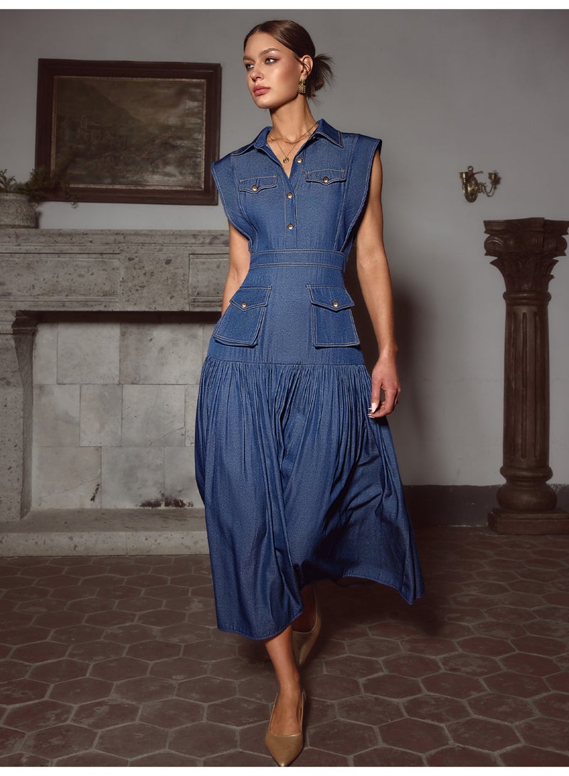 سيمبلي فستان أنيق للنساء الصيفي مزيج خفيف ومريح من القطن المثالي للمنزهات - Image 2