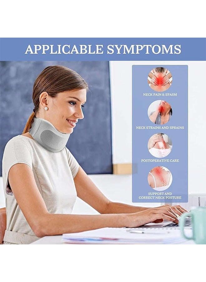Double Fish Cervical Correction Neck Brace, Adjustable Neck Support Brace for Sleeping, Used to Relieve Neck Fatigue and Spinal Pressure, Removable Wash Cover Neck Support - Moonlight Grey - L Code - Image 4