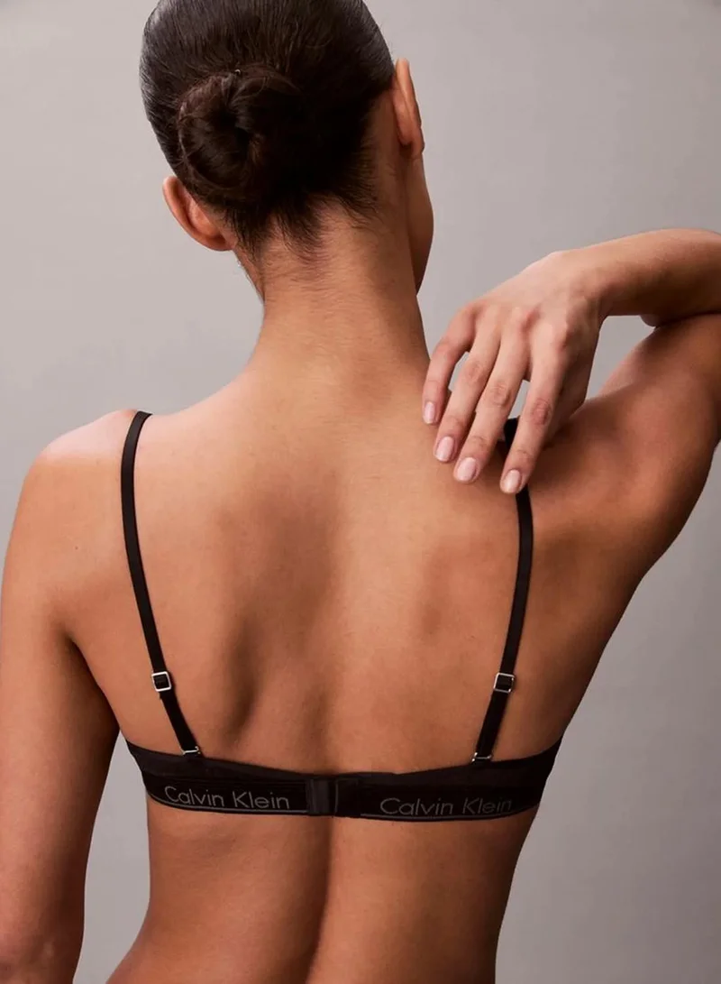 Calvin Klein Black Lightly Lined Demi Bra - Icon Logo Lace for Women | Best Price UAE