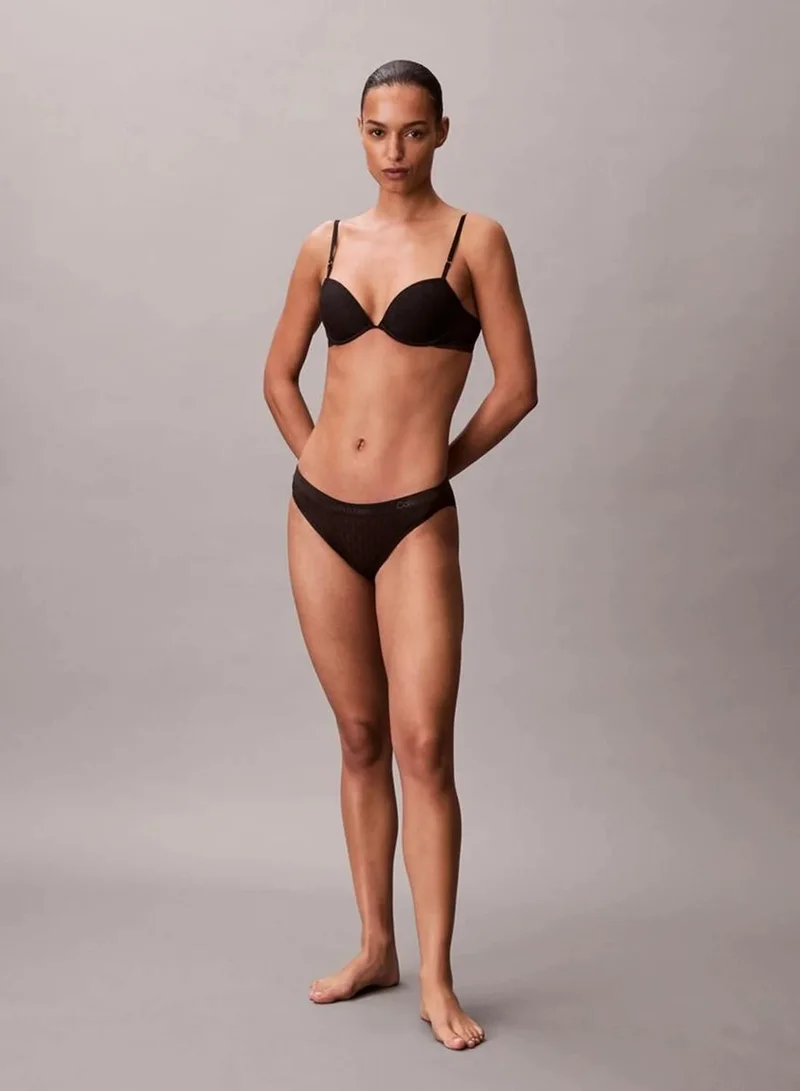 Calvin Klein Black Lightly Lined Demi Bra - Icon Logo Lace for Women | Best Price UAE