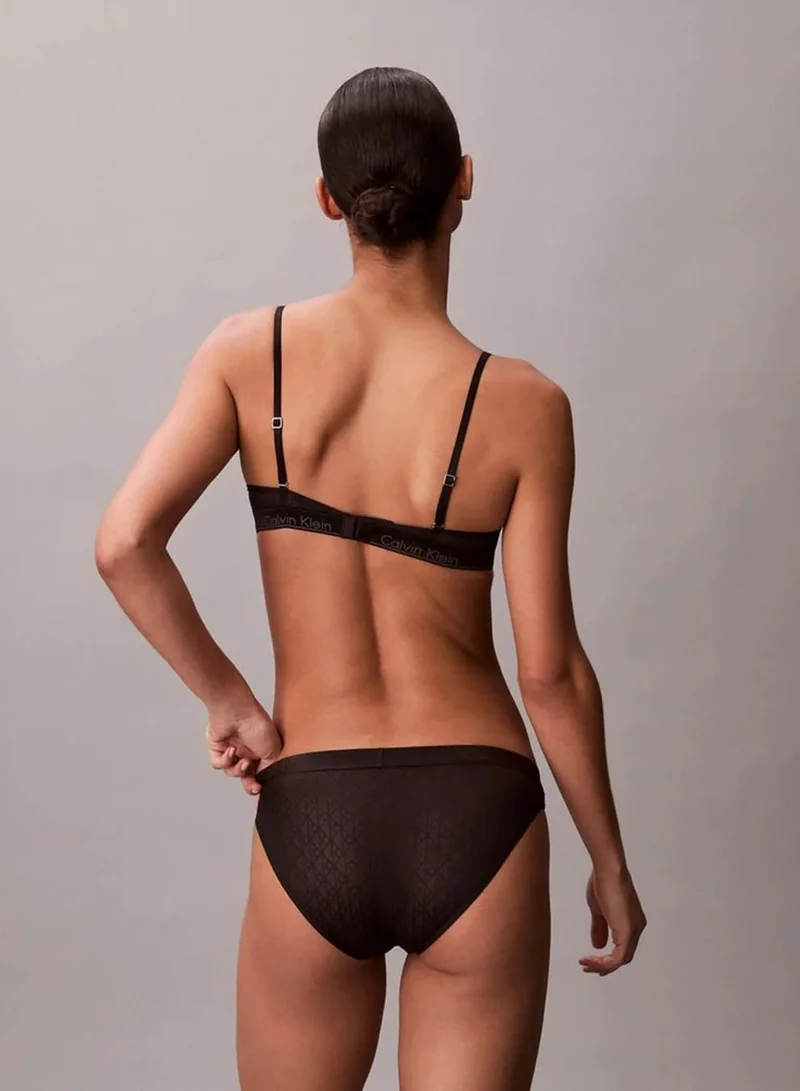 Calvin Klein Black Lightly Lined Demi Bra - Icon Logo Lace for Women | Best Price UAE